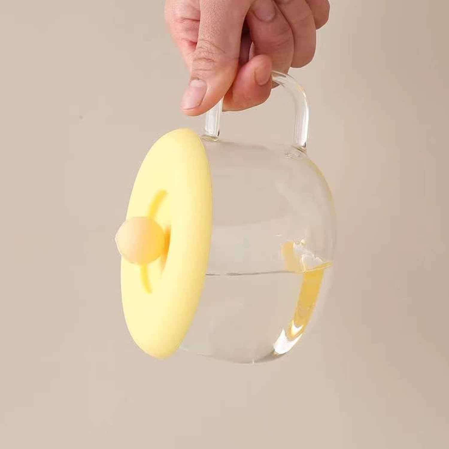 Cup  Mug Lid Dust Proof Silicone Rubber Airtight Seal (Cup  Spoon Not Included Only Lid 1 Pc)