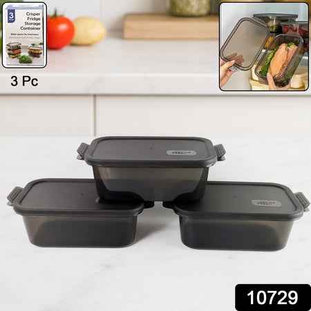 Rectangular Food Storage Containers - (3 Pc  Set)