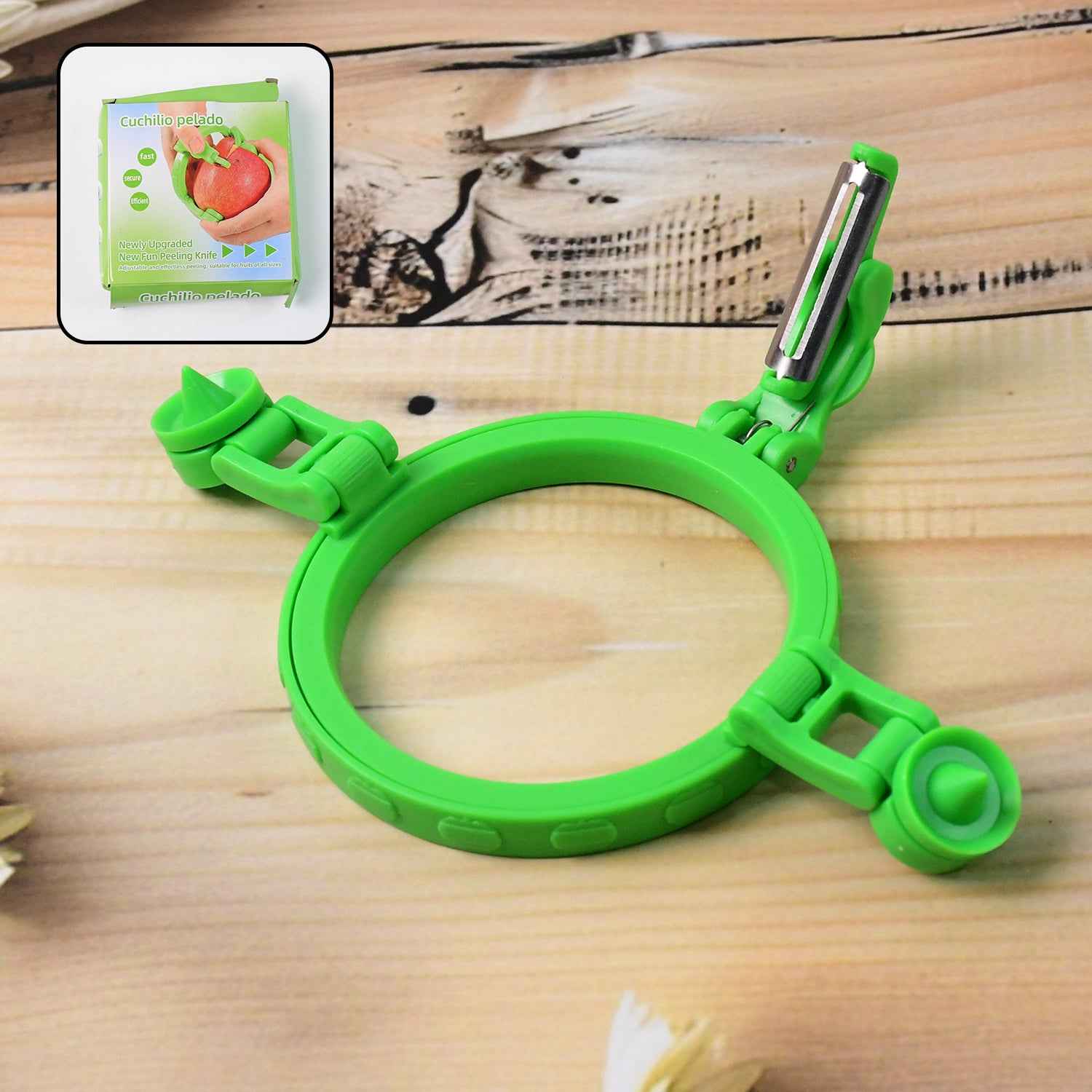 Adjustable Apple Peeler Cutter With Holder Ring