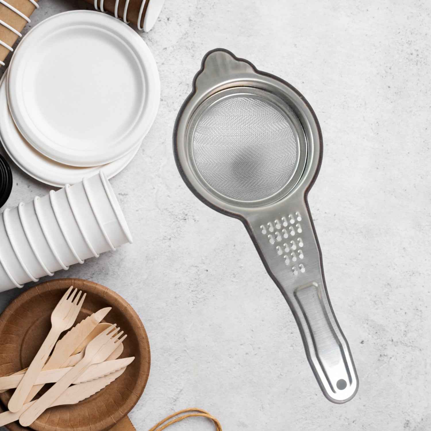 Heavy-duty Stainless Steel Fine Mesh Tea Strainer (1 Pc)