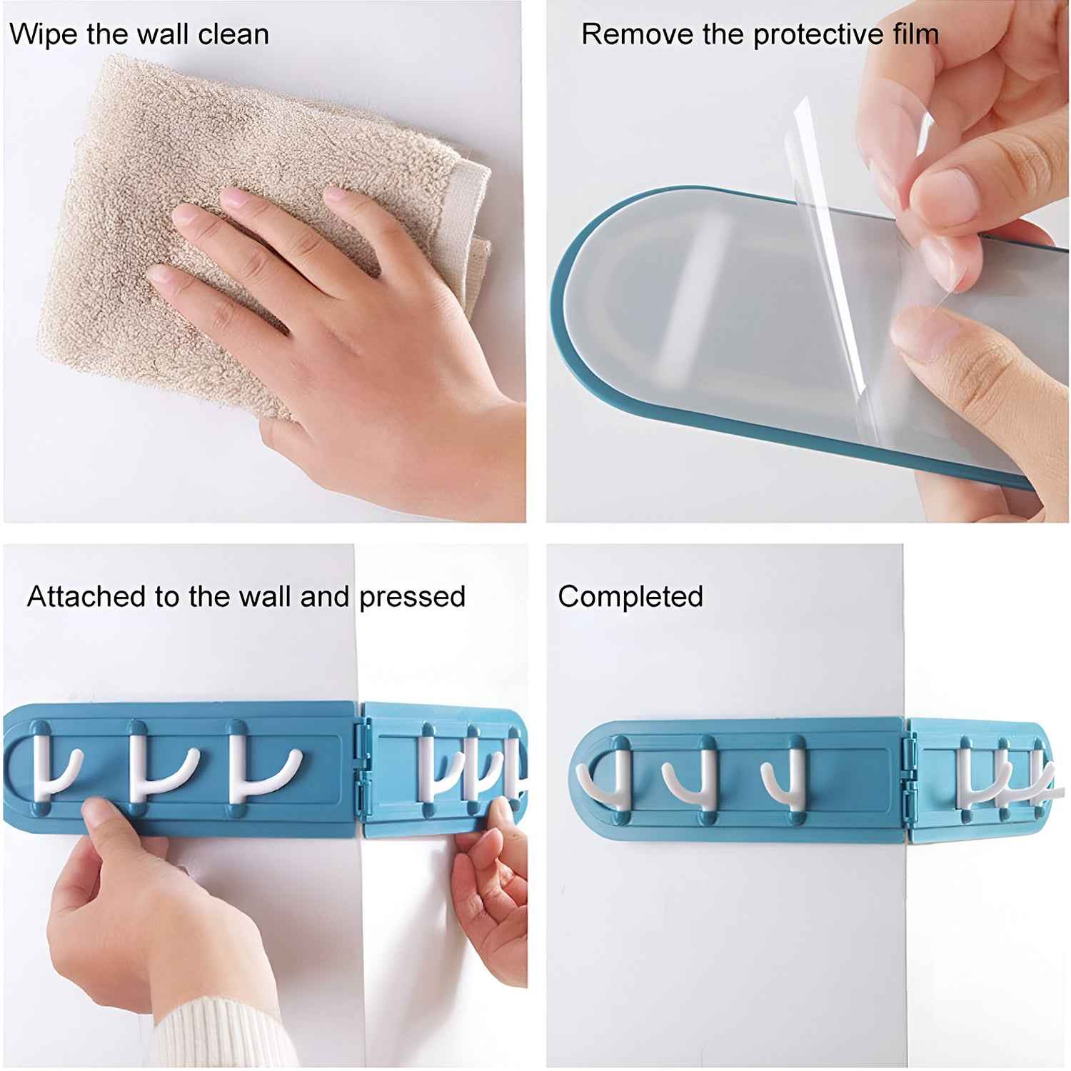 Foldable Rotating Wall-mounted Multipurpose Hook Rack (1 Pc)