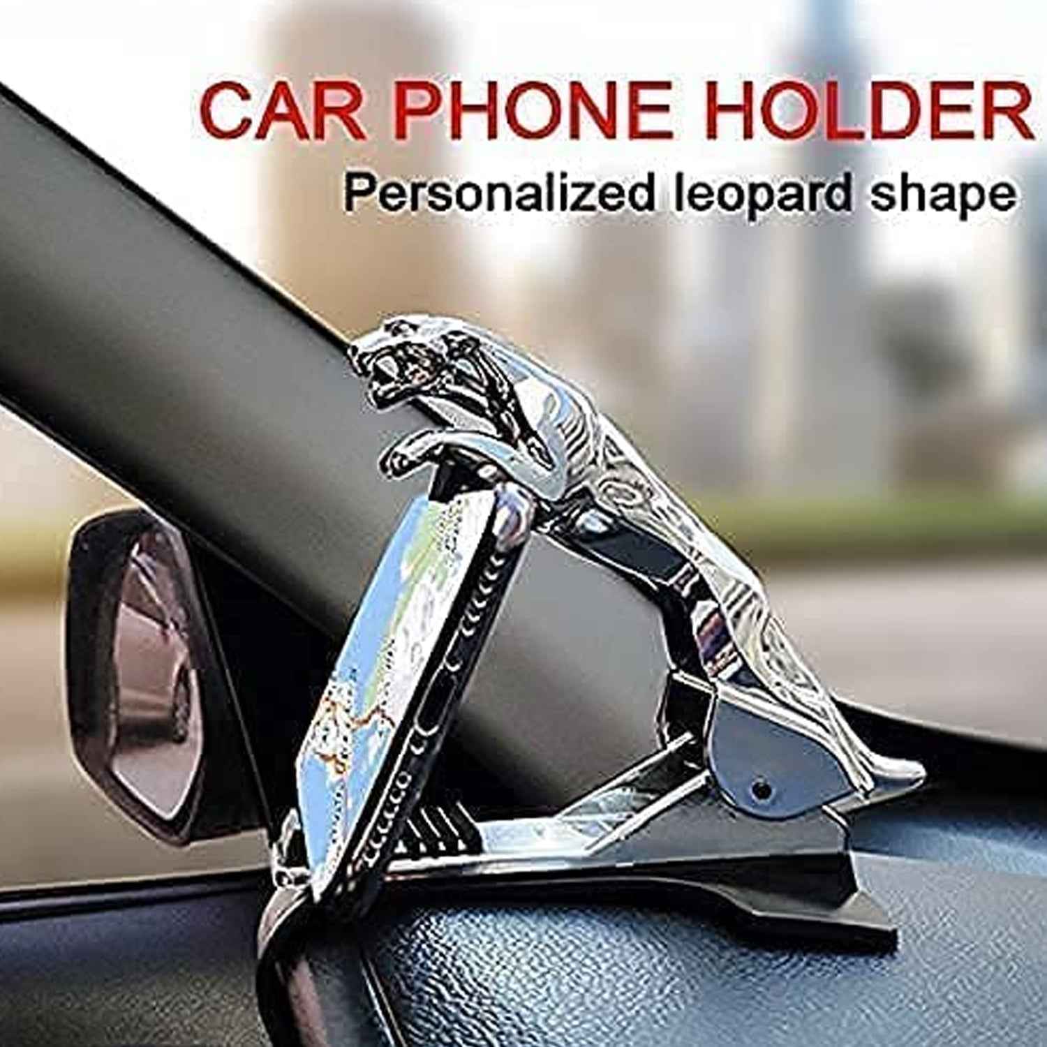6469 Jaguar Leopard Shape Plastic Phone Clip Mobile Phone Holder For Car Use