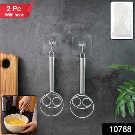 2-piece Stainless Steel Spiral Hand Whisk - (2 Pc  Set)