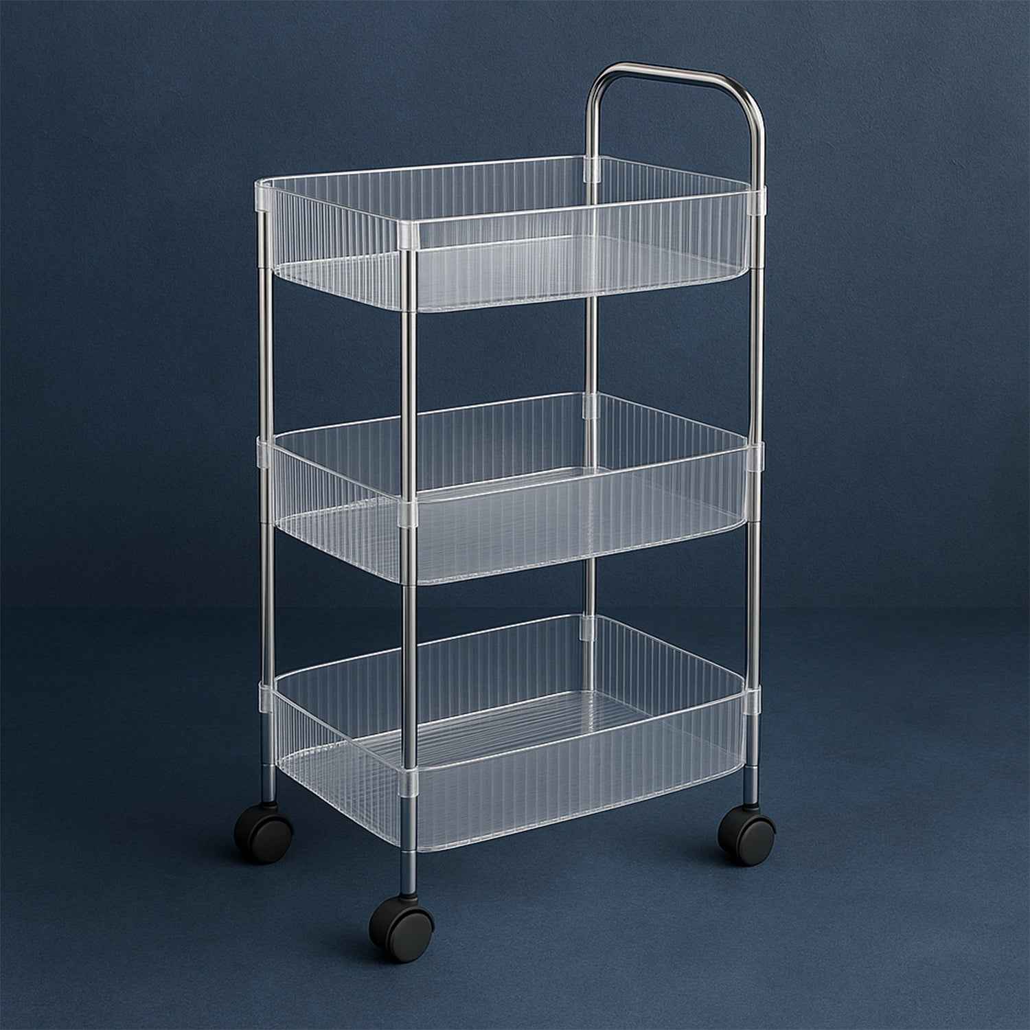 Apex Sapphire 3-layer Multipurpose Storage Trolley With Wheels